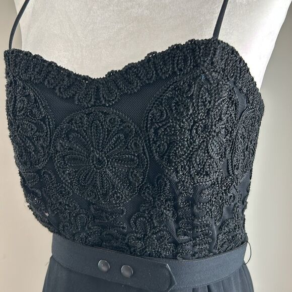 Vintage Kenar Dress Formal Sleeveless Black Maxi Crocheted Dress - Picture 3 of 15